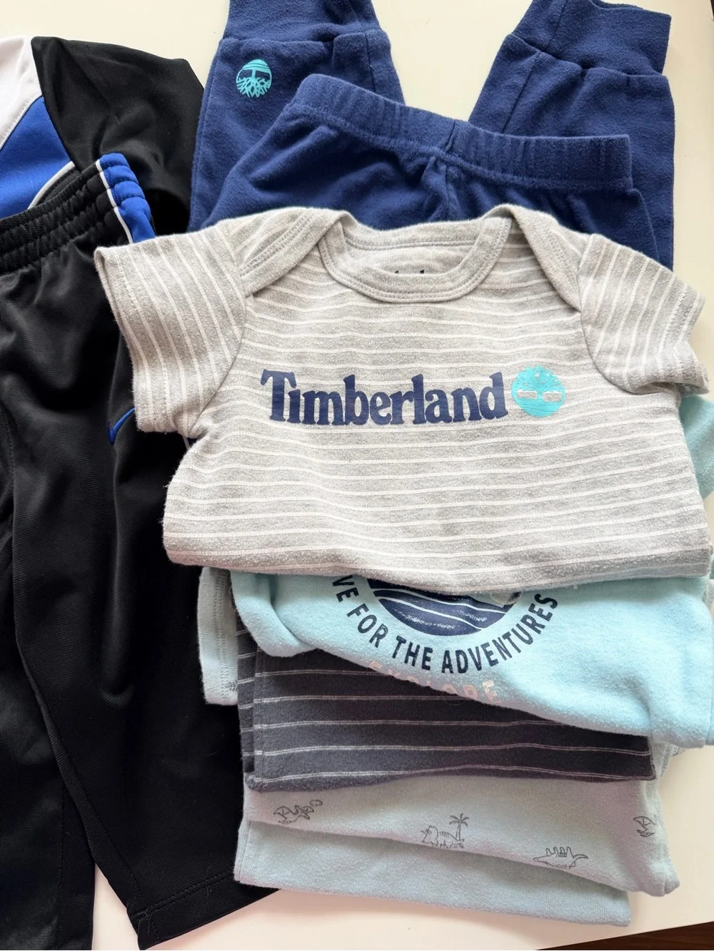 Nike Timberland Baby Boy Outfit Lot 12M Tracksuit Bodysuits Pants Bundle - Picture 3 of 12